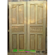 ประตูไม้สักบานคู่ รหัส DD40